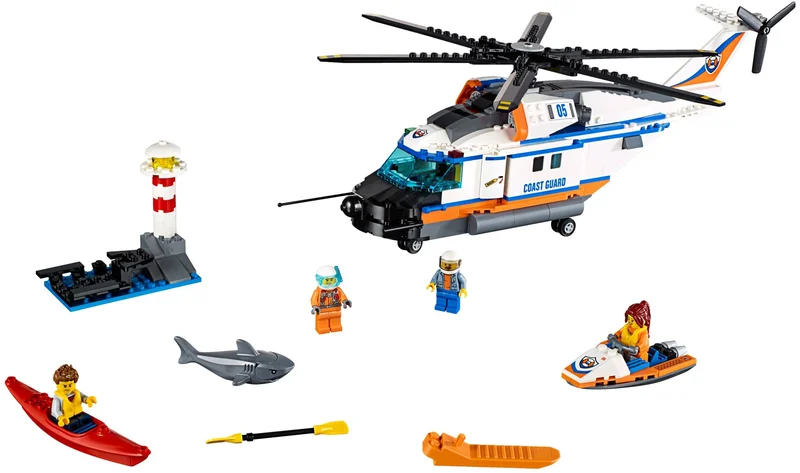 Heavy-Duty Rescue Helicopter - LEGO Set 60166-1 - 2017