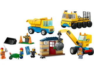 LEGO 60391-1 Construction Trucks and Wrecking Ball Crane — 235 pieces, released 2023