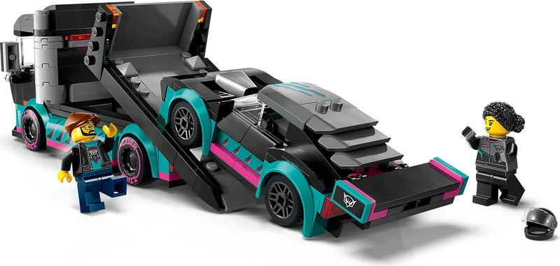 Race Car and Car Carrier Truck - View 4