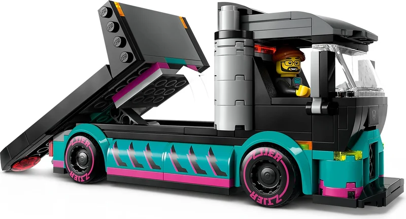 Race Car and Car Carrier Truck - View 7
