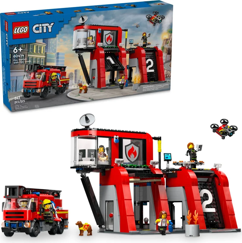 Fire Station with Fire Truck - View 2