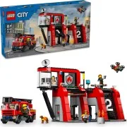 Fire Station with Fire Truck - View 2