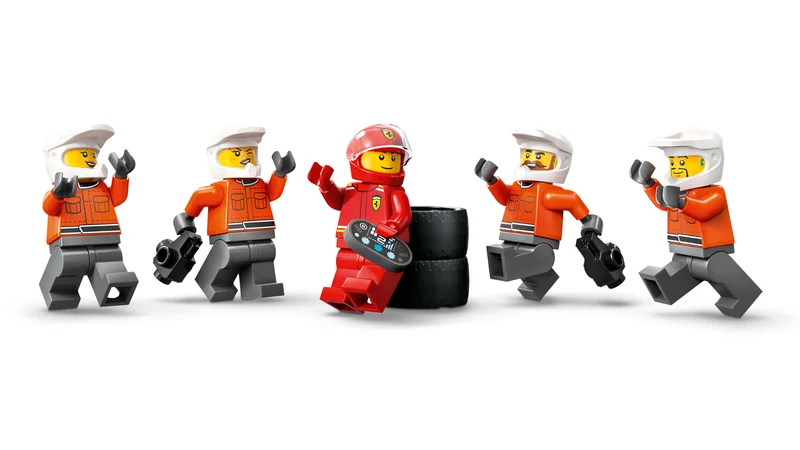 F1 Pit Stop & Pit Crew with Ferrari Car - View 2