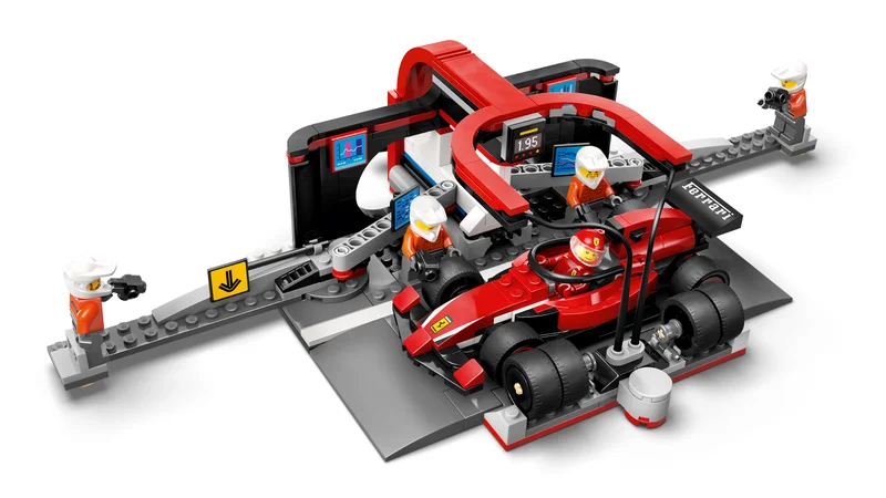 F1 Pit Stop & Pit Crew with Ferrari Car - View 5
