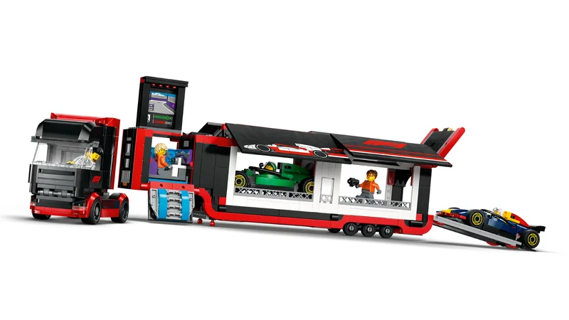 F1 Truck with RB20 & AMR24 F1 Cars - View 3