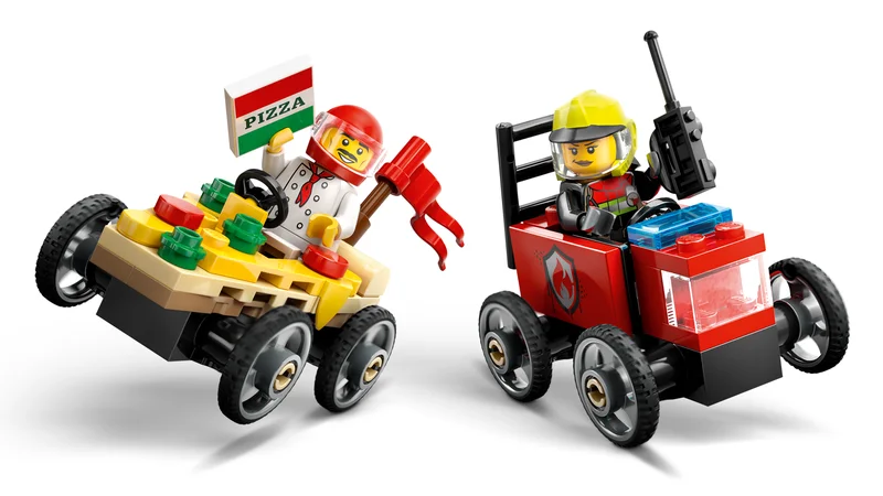 Pizza vs. Fire Truck Race Car Pack - View 2