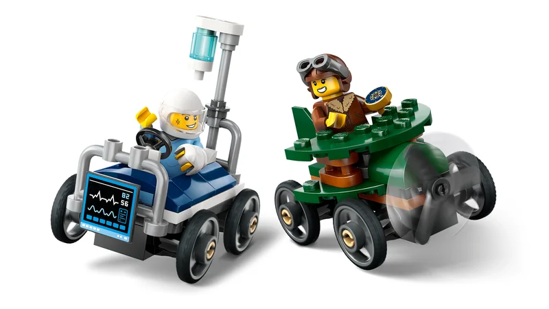 Airplane vs. Hospital Bed Race Car Pack - View 3