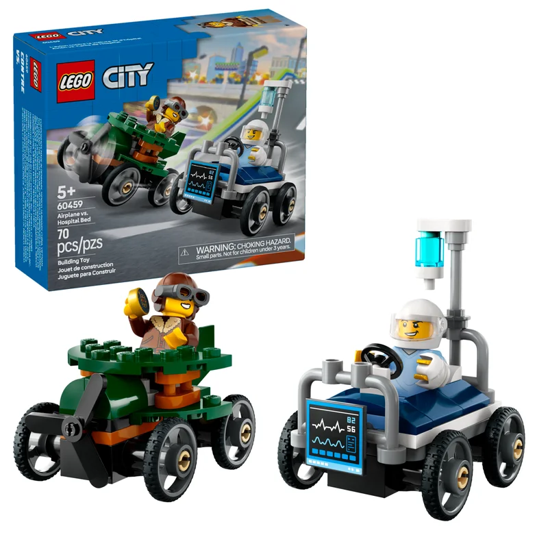 Airplane vs. Hospital Bed Race Car Pack - View 7