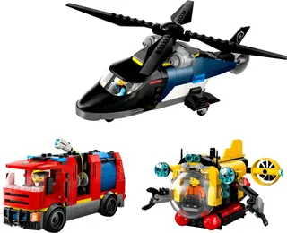 LEGO 60462-1 Helicopter, Fire Truck & Submarine Remix — 876 pieces, City theme