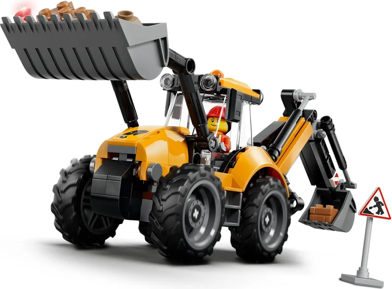 Yellow Backhoe Loader - View 8