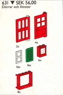 LEGO 631-1 Doors and Windows — 52 pieces, Universal Building Set theme