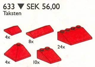 LEGO 633-1 Roof Tiles — 50 pieces, Universal Building Set theme