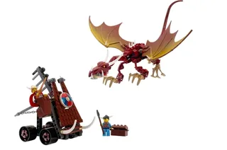 LEGO 7017-1 Viking Catapult versus the Nidhogg Dragon — 225 pieces, released 2005