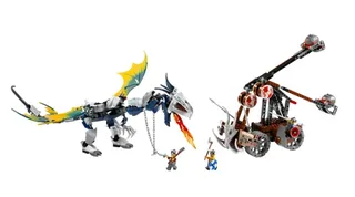 LEGO 7021-1 Viking Double Catapult versus the Armored Ofnir Dragon — 505 pieces, Vikings theme