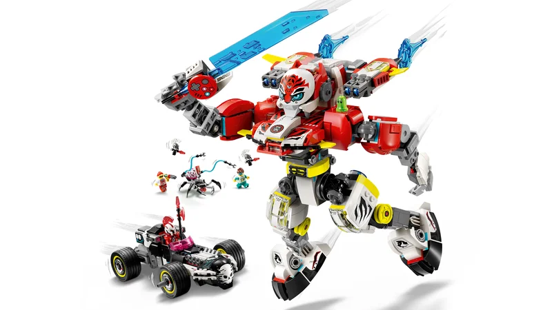Cooper's Tiger Mech & Zero's Hot Rod Car - View 3