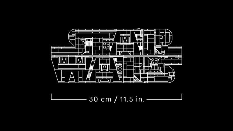 Brick-Built Star Wars Logo - View 3