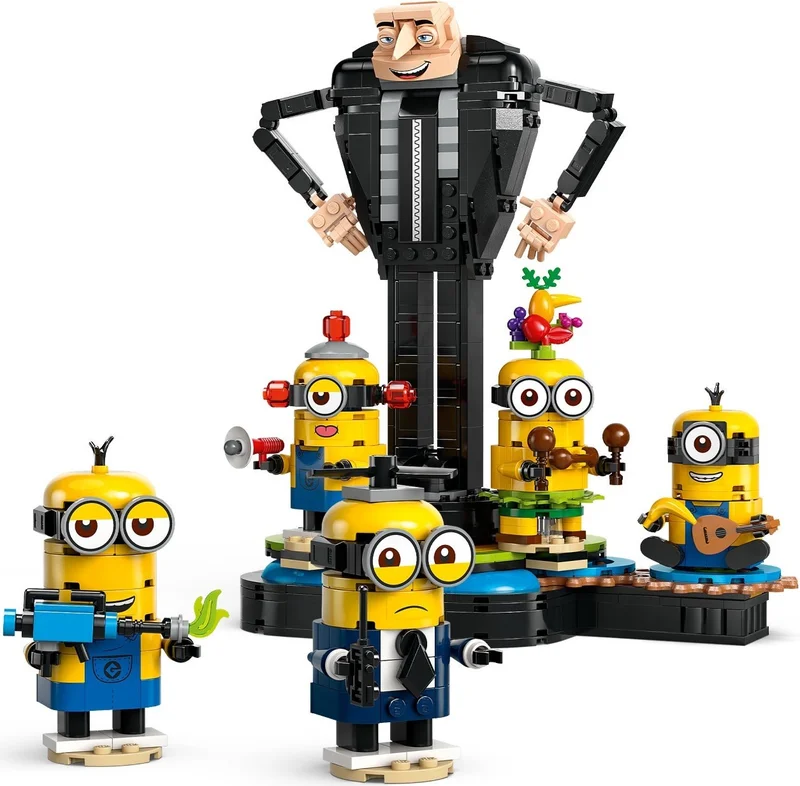 Brick-Built Gru and Minions - View 2