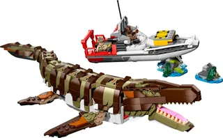 LEGO 76974-1 Brick-Built Mosasaurus Boat Mission — 858 pieces, Jurassic World theme