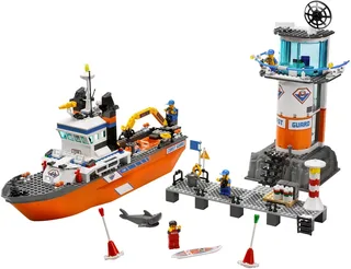 LEGO 7739-1 Coast Guard Patrol Boat and Tower — 446 pieces, released 2008