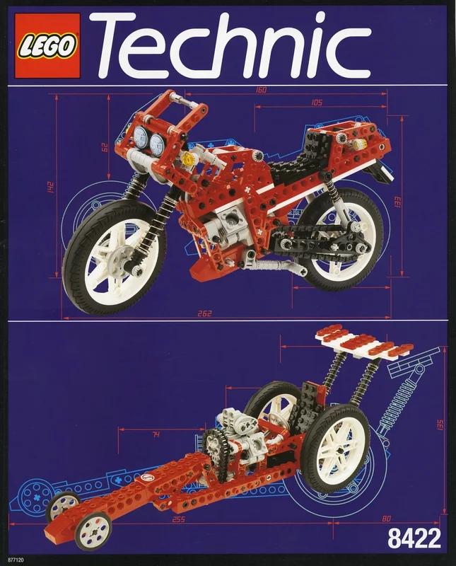 LEGO 8422-1 Circuit Shock Racer / V-Twin Super Bike — 311 pieces, released 1995