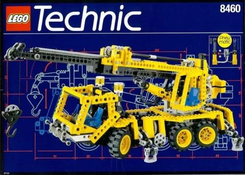 LEGO 8460-1 Pneumatic Crane Truck / Mobile Crane — 863 pieces, released 1995