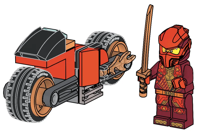 LEGO 951466-1 Kai with Motorcycle — 35 pieces, Ninjago theme