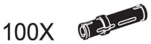 Long Black Connector Pegs (Pack of 100) - LEGO Set 970605-1 - 2002