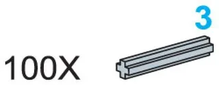 LEGO 970610-1 3-Stud Axles (Pack of 100) — 100 pieces, Service Packs theme