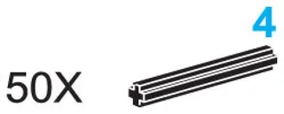 LEGO 970612-1 4-Stud Axles (Pack of 50) — 50 pieces, released 2002