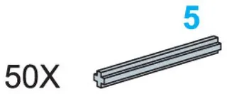 LEGO 970613-1 5-Stud Axles (Pack of 50) — 50 pieces, Service Packs theme
