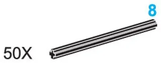 LEGO 970615-1 8-Stud Axles (Pack of 50) — 50 pieces, Service Packs theme