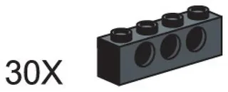 LEGO 970633-1 1 x 4 Beams — 30 pieces, released 2002
