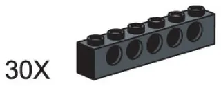 LEGO 970634-1 1 x 6 Beams — 30 pieces, released 2002