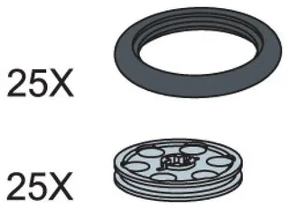 LEGO 970660-1 O-Ring and Pulley Wheels — 50 pieces, released 2002