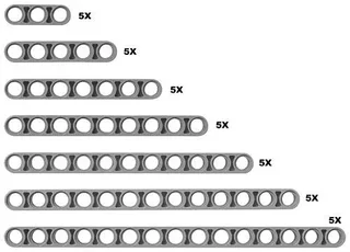 LEGO 991402-1 Studless Technic Beams — 35 pieces, Service Packs theme