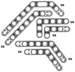 LEGO 991403-1 Technic Angle Beams — 30 pieces, Service Packs theme
