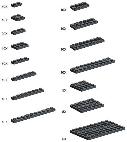 Black Plates - Large Package - LEGO Set 991426-1 - 2009