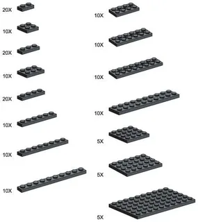 LEGO 991426-1 Black Plates - Large Package — 165 pieces, Service Packs theme