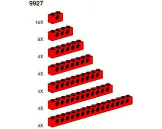 LEGO 9927-1 Beams (red) — 44 pieces, released 1999