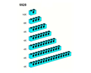 LEGO 9928-1 Beams (blue) — 44 pieces, released 1999