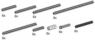 LEGO 9943-1 Axles and Extenders — 54 pieces, released 1998