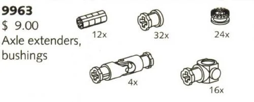 Axle Extenders and Bushings - LEGO Set 9963-1 - 1995