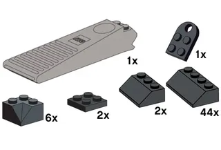 LEGO BAG6-1 Gray Brick Separator with Black Frame Pieces — 56 pieces, Bulk Bricks theme