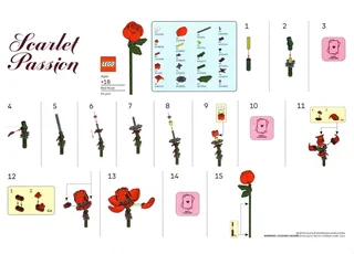 LEGO REDROSE-1 Scarlet Passion — 64 pieces, Botanicals theme